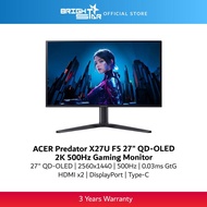 ACER Predator X27U F5 27" QD-OLED 2K 500Hz Gaming Monitor