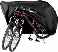 AngLink Bike Cover for 2 Bikes - 210D Oxford Outdoor Waterproof Bicycle Covers with Lock Hole, All Weather Protection Bikes Storage Cover for Mountain Road Electric Beach Cruiser Hybrid