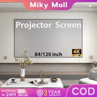 Projector Screen 120 inch Foldable Portable 16:9 HD 84 inch Movies Screen Metal Anti-Light Curtain