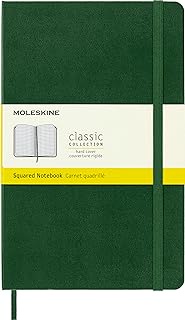 Moleskine Notebook, Large, Squared, Myrtle Green, Hard (5 x 8.25)
