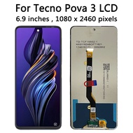 ใช่จอ LCD แบบดั้งเดิม6.9 "สำหรับแผงสัมผัสหน้าจอ LCD Tecno Pova 3 LF7n ประกอบหน้าจอดิจิตอลสำหรับจอแสด