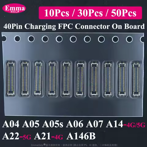 40Pin Charging FPC on MainBoard For Samsung A14 A07 A06 A05 A05S A04 A146B A22 5G A21 4G FPC Connect