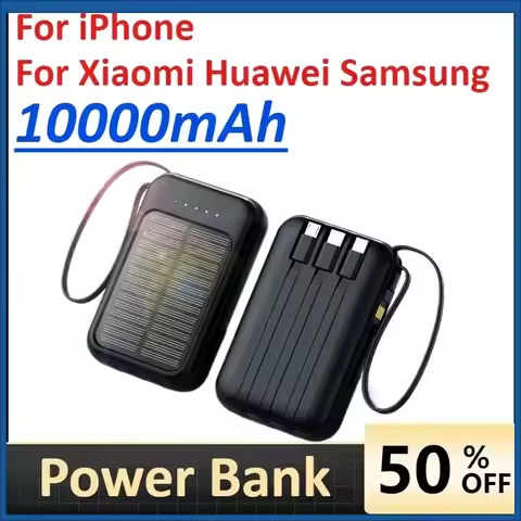 China CCC Certification Power Bank With 4 Cable Large Capacity Portable Charger Powerbank For iPhone