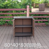 HY-JD Ya Manlin Outdoor Rattan Balcony Shoe Cabinet Sunscreen and Waterproof Courtyard Locker Garden Storage Cabinet Out
