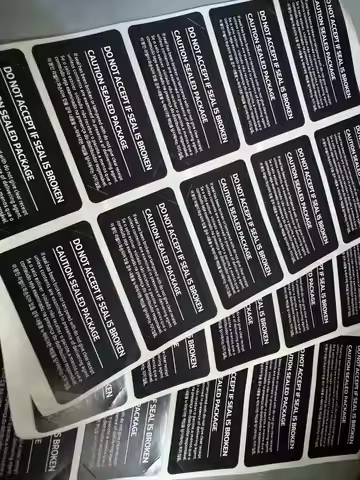 100pcs/lot batch universal mobile phone sealed label sticker 52mmX30mm white black