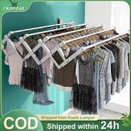 【TC】1M-2M 3/4/5 Bar Stainless Steel Retractable Wall Mounted Clothes Hanger Ampaian Baju Retractable