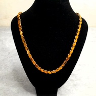 TWENTYSIX DAMASCUS STAINLESS STEEL 18K GOLD NECKLACE BIG