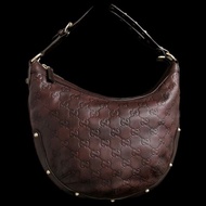 再降價！GUCCI 咖啡色 GUCCISSIMA biba bag small皮革壓紋手提包 型號159773