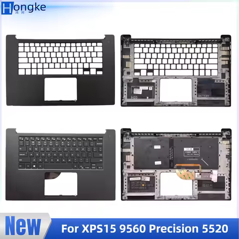 Hongke New For XPS15 9560 Precision 5520 M5520 Keyboard Frame Case Palmrest Cover Upper Case 0Y2F9N 