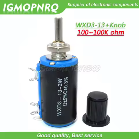 1pcs WXD3-13-2W Potentiometer + 1 knob 100 220 470 1K 2K2 3K3 4K7 10K 22K 33K 47K 100k Ohm 470R 2.2K