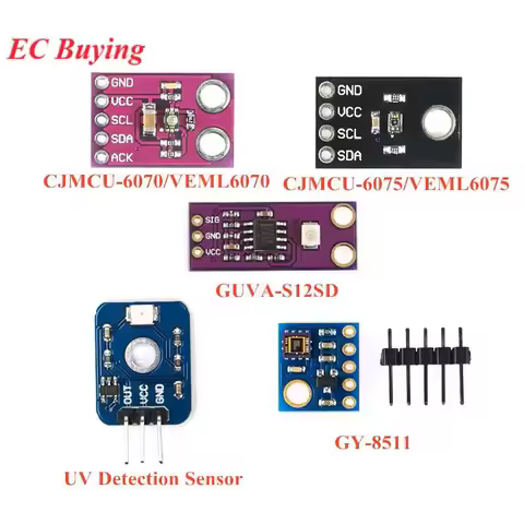 10Pcs/1pc UV Detection Sensor Module CJMCU-GUVA-S12SD VEML6075 VEML6070 UVA UVB S12SD ML8511 Ultravi
