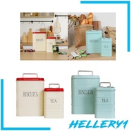 [Hellery1] 2Pcs Kitchen Canisters Jars Modern Tins Storage Bread Bin Bread Storage Container for Pantry Countertop Flour
