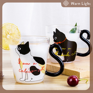 Warm Light แก้วน้ำถ้วยแมวหางจับแก้วนมชากาแฟผลไม้แก้วน้ำ drinkware