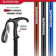 SUPERFIRE Trekking Poles Adjustable Anti-Shock Light weight aluminium 6061 Ergonomic Grip