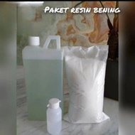 Paket Resin Bening Katalis Talk Powder penambal Nat marmer granit