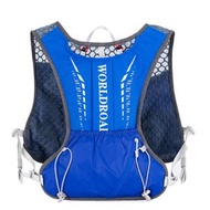 戶外運動多功能男女款馬甲式輕量馬拉松騎行徒步越野跑步水袋背包藍色20L以下