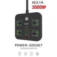 ONESAM OS-T11 Auto-id Power Socket / UK Plug / 3 USB Output 3 Universal Socket / Rated Power 3000W