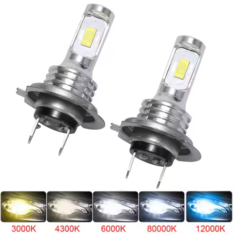 2Pcs H7 H4 H1 H3 H11 H6 LED Car Headlight Light 12V 20000LM 80W Bulb Ledlamp Fanless Wireless Car He