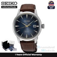 [Official Warranty] Seiko SRPK15J1 Men's Presage Cocktail Time Brown Leather Strap Watch