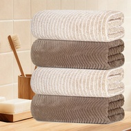 4pcs Towel Set Minimalist Luxury Mixed Style Set, Coral Fleece Super Soft Absorbent Quick Dry Skin-F