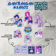 GANTUNGAN KPop Demon Keychain Hunters Huntrix Saja Boys Print DTF UV Print Embossed Acrylic 3mm Rumi