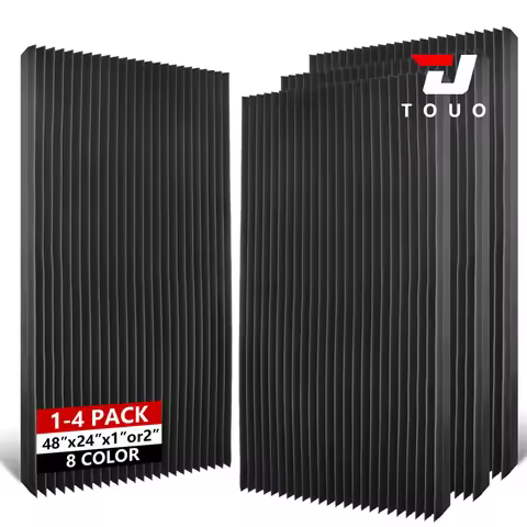 TOUO Wedge Acoustic Foam 47.2"x23.6" 1-4Pack Soundproof Wall Panels Noise Dampening for Studio Offic