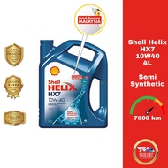 Shell Helix HX7 10W40 4L Semi Synthetic Engine Oil Motor Oil Diesel Patrol Gasoline Toyota Nissan Honda Proton Perodua