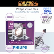 Philips VisionPlus Headlight Bulb UP TO 60% (12v) [2 Bulbs/Box Free X2 T10 Bulb] H1 H3 H4 H7 H11 900