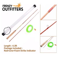 Fishing Practice Rod with Fly Line and Foam Strike Indicator Combo