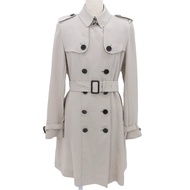 成色極佳的BURBERRY LONDON LONDON B1A17-731-40 繫帶風衣，飾有品牌標誌紐扣，米色，40 碼，日本製造，正品，女款