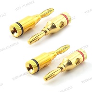 Audio 4mm Banana Plug Cable Connector Socket 24k Gold Plated Musical Speaker for Amplifier 8AWG to 2