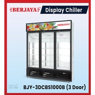 Berjaya Display Chiller (3 Door) BJY-3DCBS1000B | Refrigerator Chiller Showcase for Beverage, Cake, 