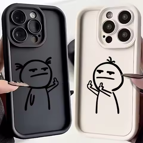 Cartoon Fun Stickman Phone Case For Xiaomi Redmi Note 14 13 12s 12 11 10 9s 9 8 7 Pro Plus 4G 5G Sof
