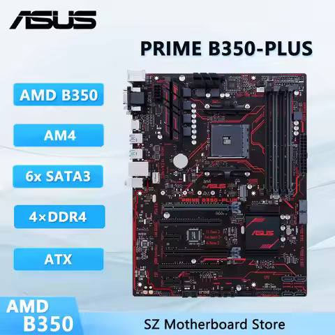 Asus PRIME B350-PLUS AMD B350 Motherboard AM4 DDR4 64 GB M.2 HDMI support A6-9550 3200G 3350G 5600 2