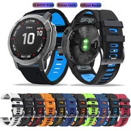 Garmin Fenix 7X 7 Pro 6X 6 5X 5 3 HR Strap 26mm 22mm Quick Release Silicone Two-Color Wristband