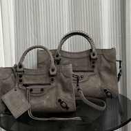 New Style Le city Motorcycle Bag Suede ABG Hot Girl Rivet Bag First Layer Cowhide Cross-body Handbag