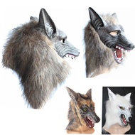 COS Halloween Horror Mask Velcro Mask Prom Mask White Wolf Grey Wolf Brown Full Set Wolf Head