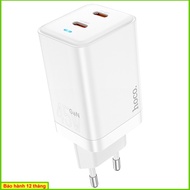 ֎Cốc sạc nhanh Hoco N23 QC3.0+PD (2 Type C) 45W (180g) Bảo hành 12 tháng