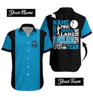 Bowling Strike Bowling Team Custom Name HAWAIIan CASUAL Shirt, Size XS-6XL, Style Code53