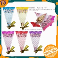 100PCS- TRIANGLE CONE PLASTIC BAG / CANDY COOKIES BAG / CONE BAG / SEGI BERKAWAT GOODIES BAG /GOPP16