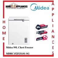 Midea MDRC152FZG01-SG White Chest Freezer, 99L, Energy Rating A+
