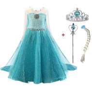For 2-10 Year Cosplay Fancy Queen Frozen Elsa Anna Costume Girls Princess Dress Toddler Halloween Pa