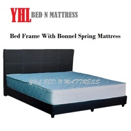 YHL 8 Inch Bonnel Spring Mattress With Divan Bed Frame (Available In 4 Sizes)