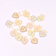 10pcs 2.6x3.5cm Bunny Heart-Shaped Embroidered Patches patch Sewing decorations For DIY Clothing/Bag