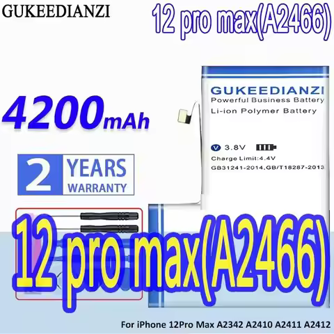 Mobile Phone Battery For Apple iPhone 12 Pro Max 12Pro Max A2408 A2342 A2411 A2410 4200mAh Reliable 