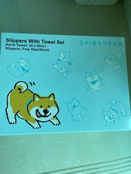 SHIBANBAN 柴犬拖鞋毛巾套裝