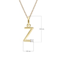 Gemondo จี้ทองคำแท้ 9 กะรัต (9K) ตัวอักษร A B C D E F H J K M N O P R S T V W Y Z ประดับเพชรแท้ : จี