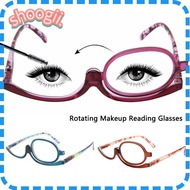 SHOOGEL +1.50~+4.0 Diopter Rotating Makeup Reading Glasses Woman Portable Vision Care Magnifying Gla