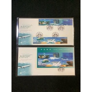 1998 Hong Kong, China Hong Kong International Airport Set Of Two First Day Covers. Note:Covers Toned