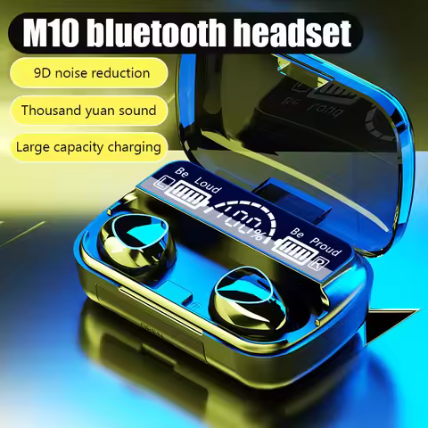 M10 TWS Bluetooth Headphones 2500mAh Charging Box Wireless Earphones With Microphone 9D Stereo Sport